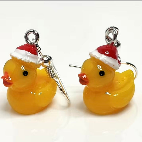 Christmas Duck Earrings