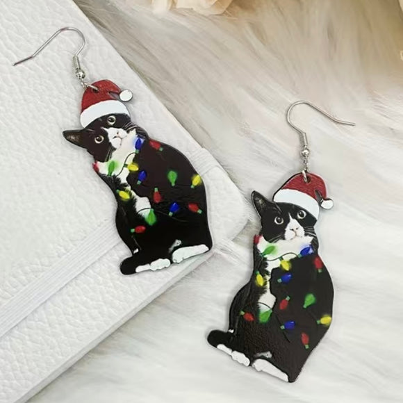 Christmas Cat Earrings