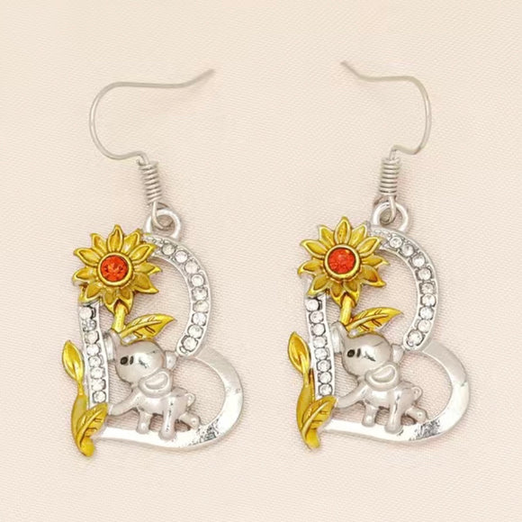 Elephant Flower Earrings